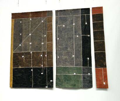 Untitled (3 pieces) - a Paint Artowrk by Hannie Kortland